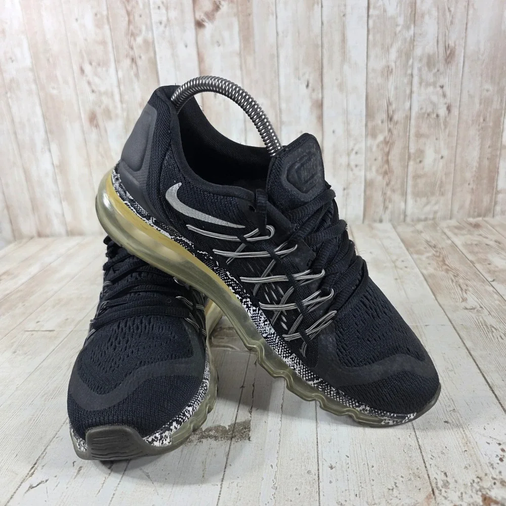 Nike Air Max 2015 Mens 6Y Womens‎ 7.5 Black Silver Running Shoes 705458-003